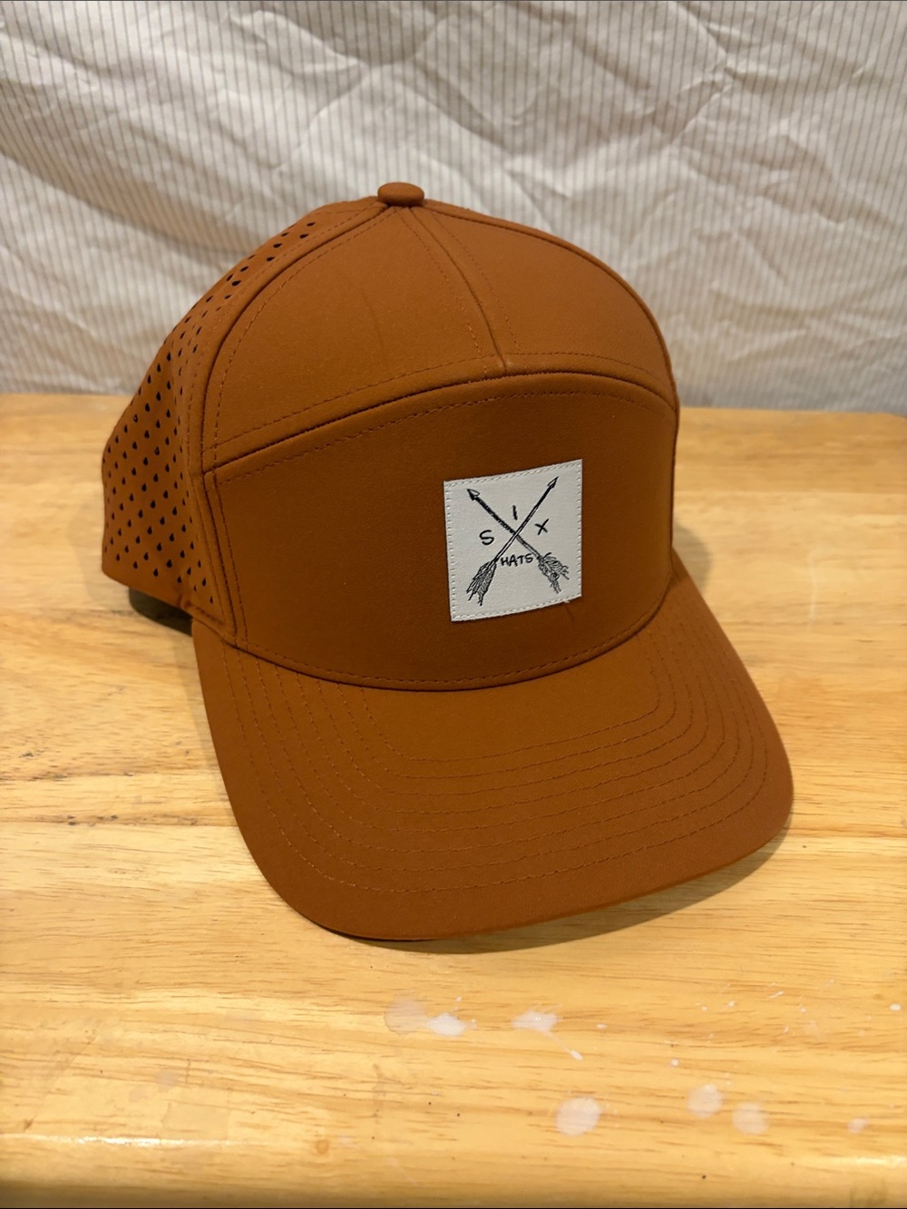 Men's SixHats Rust Orange Trucker Hat with Arrow Patch